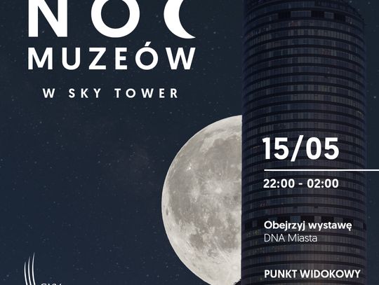 Sky Tower włącza się w Noc Muzeów 2021