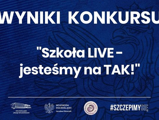 „Szkoła LIVE - jesteśmy na TAK” – wyniki konkursu