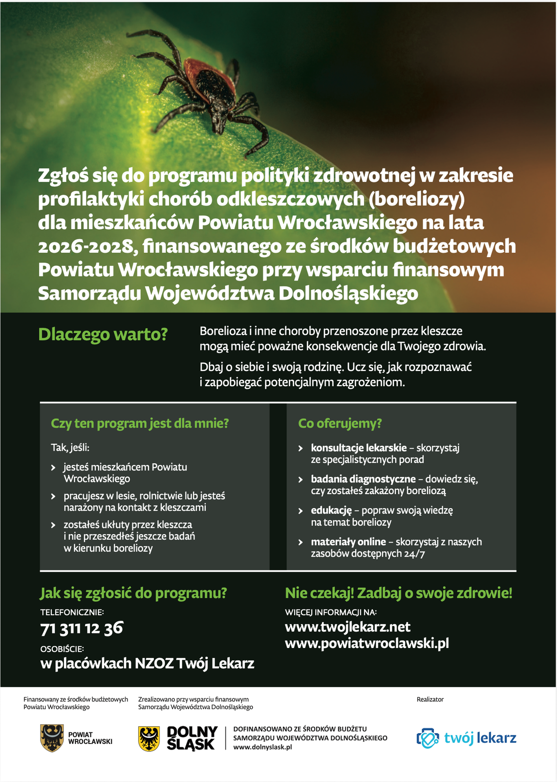 Powiat Wrocławski. Profilaktyka boreliozy krok po kroku!