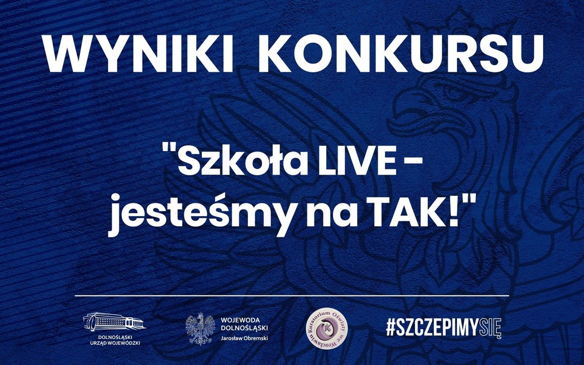 „Szkoła LIVE - jesteśmy na TAK” – wyniki konkursu