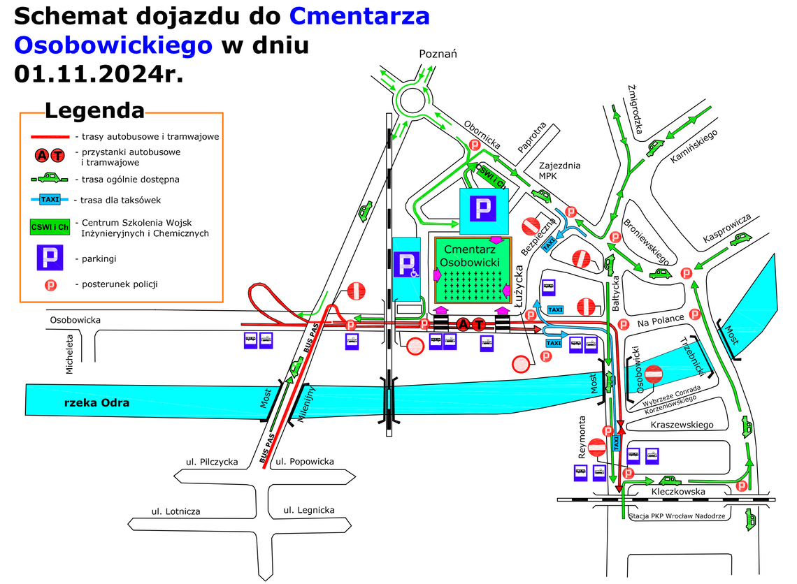 Wrocław. Komunikacja na Wszystkich Świętych [szczegóły i mapy]